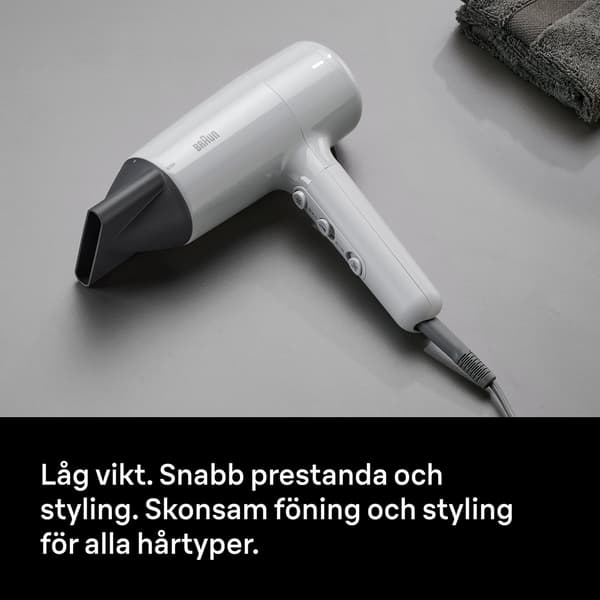 Hårtørrer 2100W, 3 varmetrin, 2 hastigheder, koldluft, 2 tilbehør