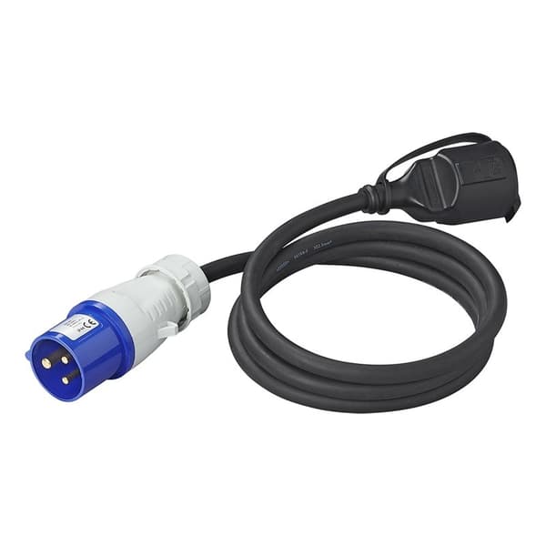 Adapterkabel 150cm 3x2,5mm² fra CEE-stik til Schuko-stik