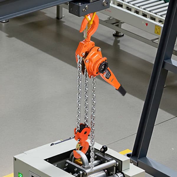 Manuell kättingtelfer, 6 ton, 3 m G80-kedja, dubbel spärrhakebroms