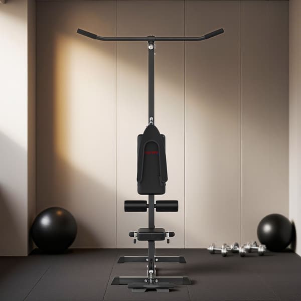 Hemmagym Lat Pulldown & Roddmaskin, Stål & Konstläder