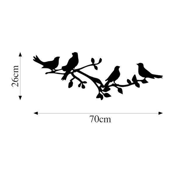 Koristeelliset metalliseinätarvikkeet Linnut Brancissa