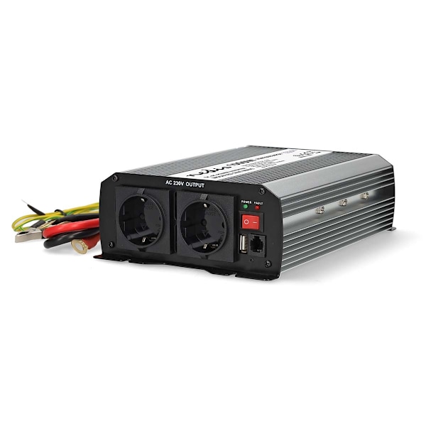 Power Inverter Modificeret sinus | Indgangsspænding: 24 V DC | Enhedens strømudgangsforbindelse: Type F (CEE 7/3) / USB-A | 230 V AC 50 Hz | 1000 W |