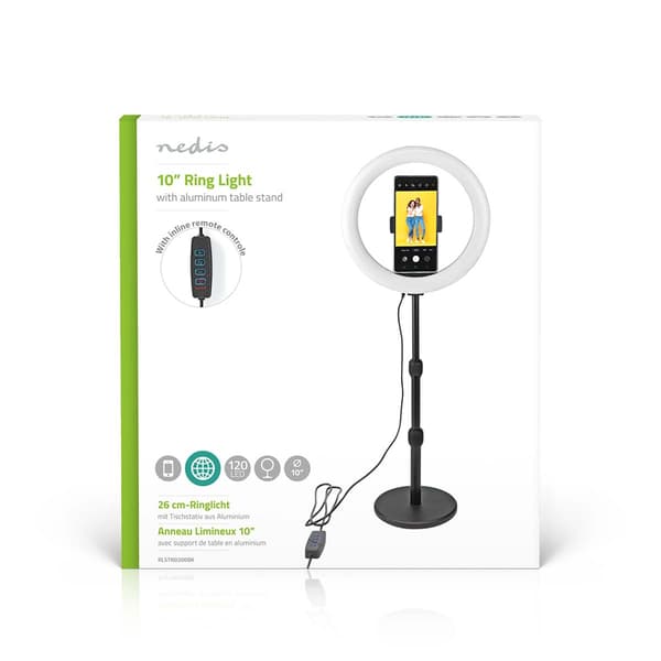 Ringlys | 10 inch | 120 LED's | 2700 - 6700 K | Desktop | Sort