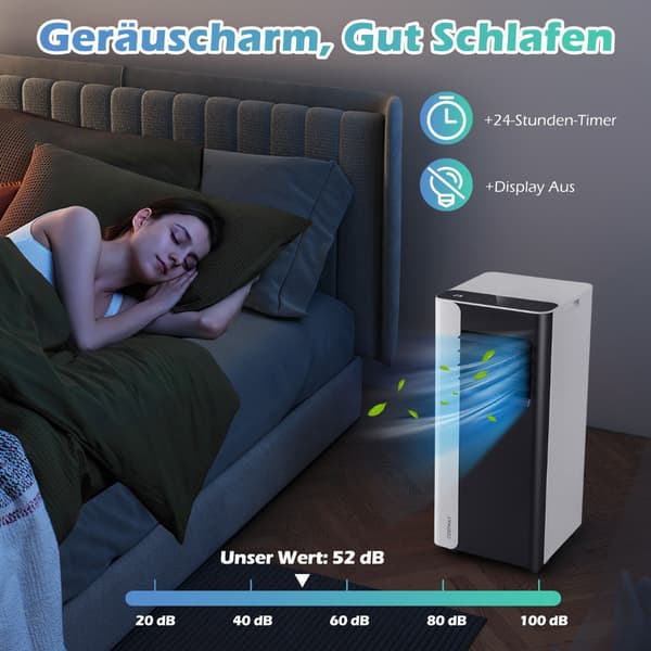 7000 BTU bärbar luftkonditionering, 3-i-1, 28㎡ täckning