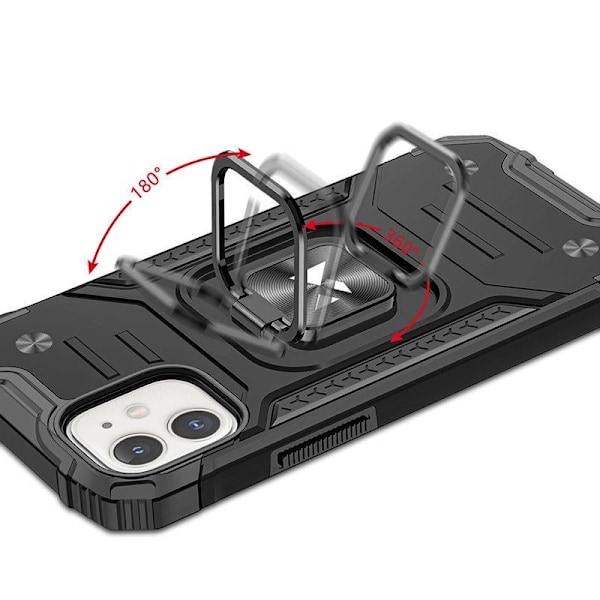 Armored case för iPhone 14 Plus, Ring Armor magnetisk hållare, svart