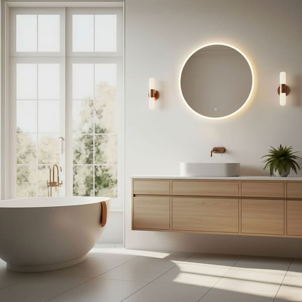 LED badeværelsesspejl, 60 cm, 3 lysfarver, touch-afbryder