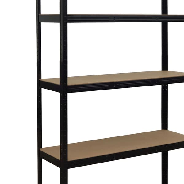 Kraftig 5-hylderstativ, justerbar, sort