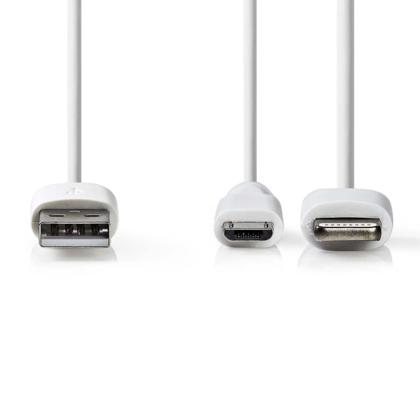 2 i 1 kabel | USB 2.0 | USB-A Han | Apple Lightning 8-pin / USB