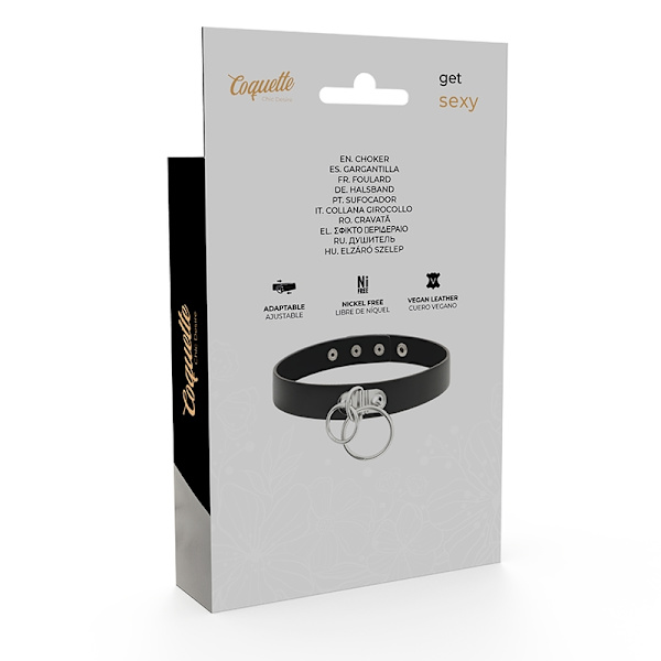 Coquette Chic Desire - dobbeltring vegansk læderchoker