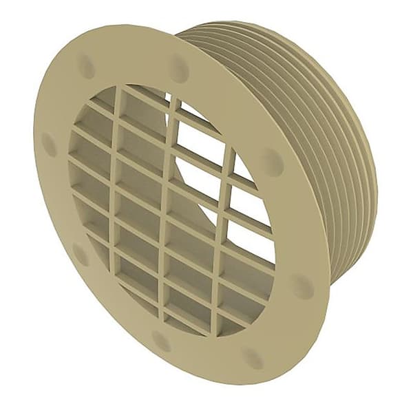 Luftkanalventilationsgaller, 65 mm, Beige