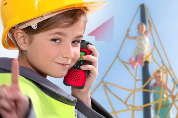 Walkie-talkie-sæt, 2 håndsæt, 7 km rækkevidde, 24 timers standby