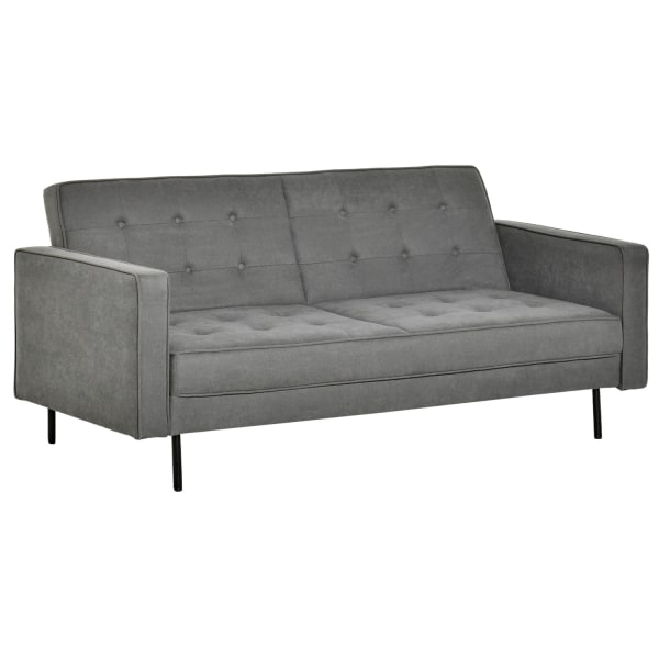 Sovesofa 3 Personers Sofa Med Sovefunktion Justerbar Vinkel Vintage Eucalyptus Træ Bomuld Grå