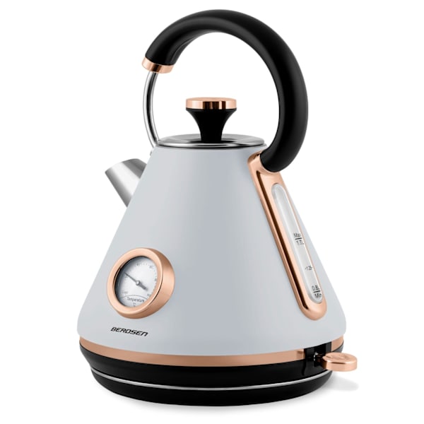 Elkedel med termometer, 1,7L, grå, BD-701