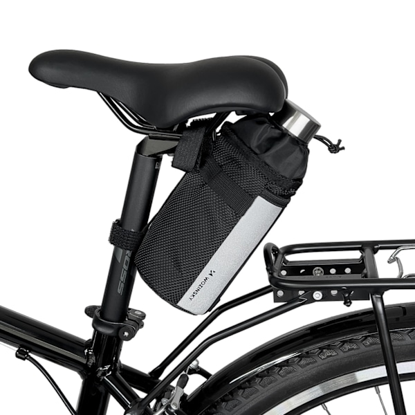 Termovandflasketaske til cykel eller scooter, 1 l, sort
