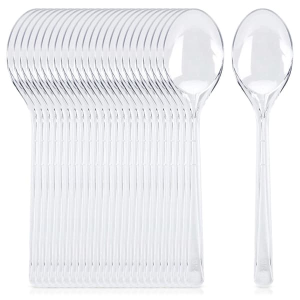 Återanvändbara plastskedar, 17,5 cm, set om 25