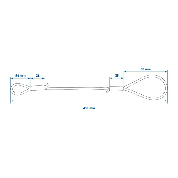 Brytkabel 40 cm med öglor