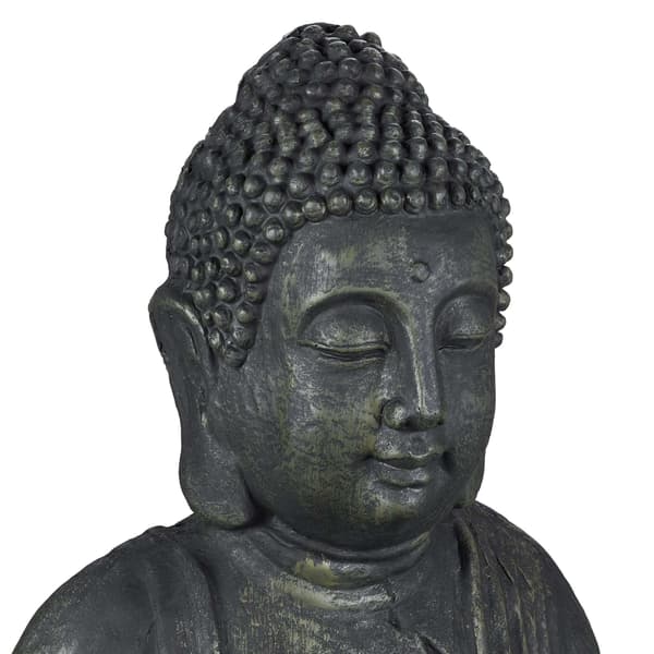 Grå Buddhastaty som ser vintage ut 70 cm