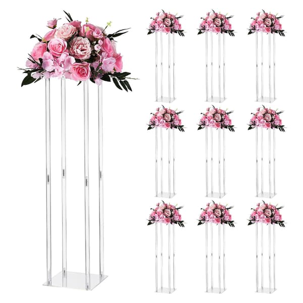 Bryllupsblomstersæt, 10-pak 80 cm akrylsøjler