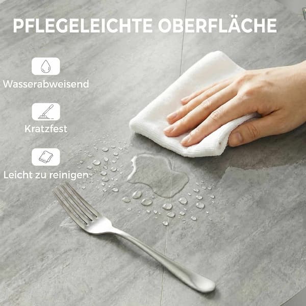 Rundt foldbart spisebord til 2-6 personer, cementgrå MDF