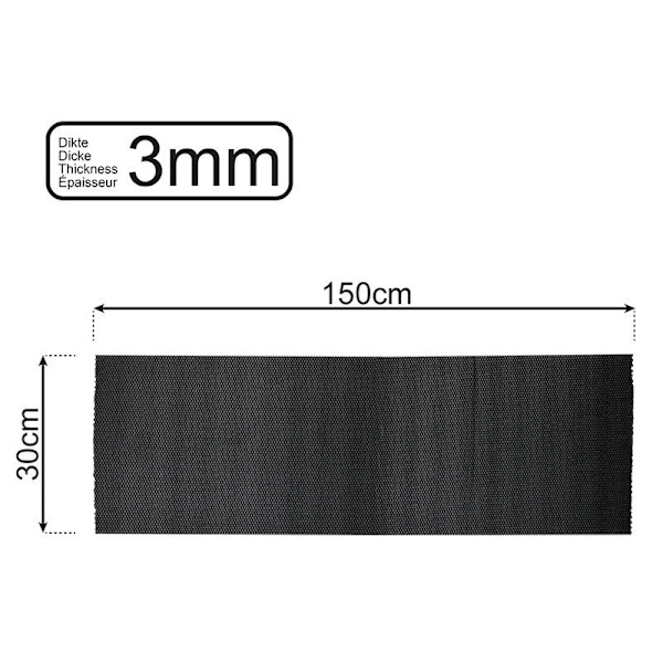 Liukumaton matto musta 150x30cm 3mm