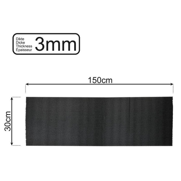Skridsikker måtte sort 150x30cm 3mm