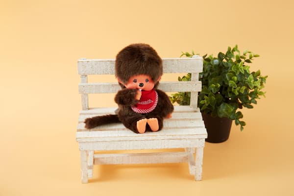 Monchhichi Plysdukke, Rød, 20 cm