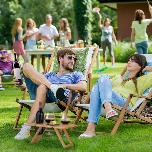 Fyrkantigt picknickvinbord i bambu