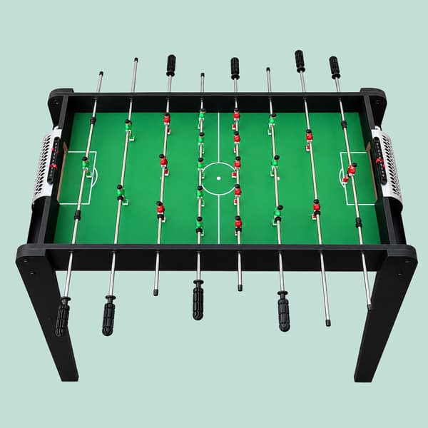 Indendørs bordfodbold med 3 bolde – sort, MDF, 73,5 cm