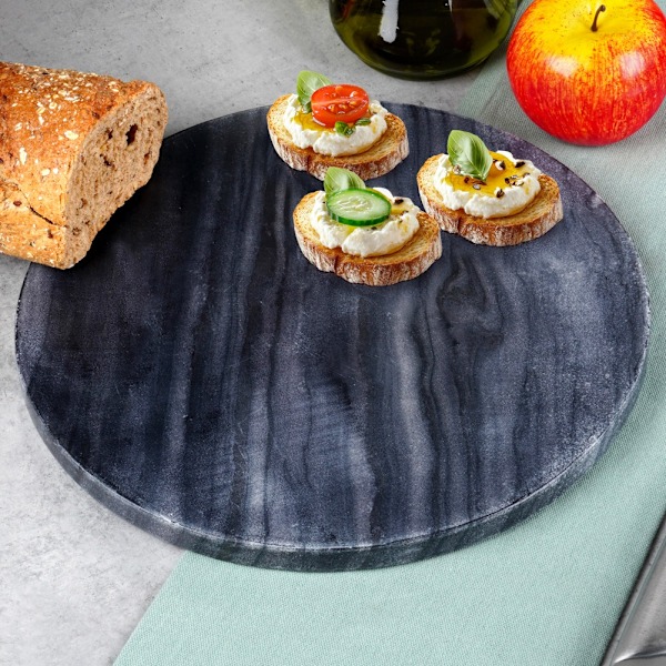 Marmor skære- og serveringsbræt 28 cm