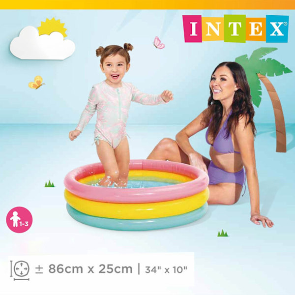 Oppustelig brusebakke 3 farver 86 x 25 cm INTEX 58924