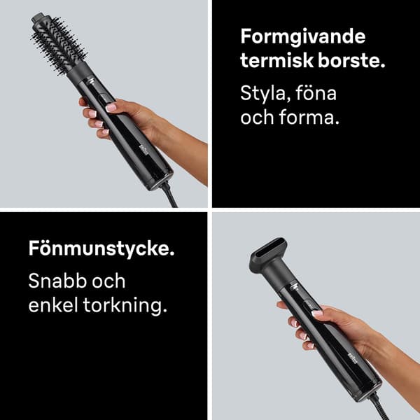 Ionisk luftstyler 700W, 2 varmeindstillinger, 2 tilbehør
