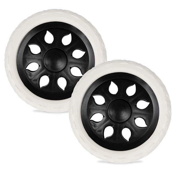 Utbytbara svarta hjul 16 cm för shoppingvagnar, 2-pack