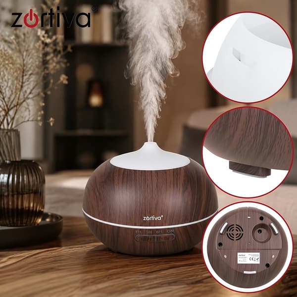 Ultraljudsluftfuktare och aromdiffusor 400 ml, fjärrkontroll, 8 LED-färger