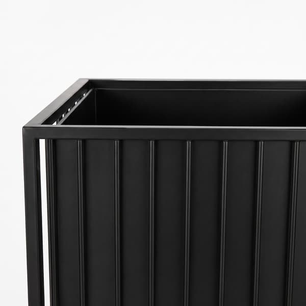 Svart växtställ i järn, 61 cm – Modern gitterdesign