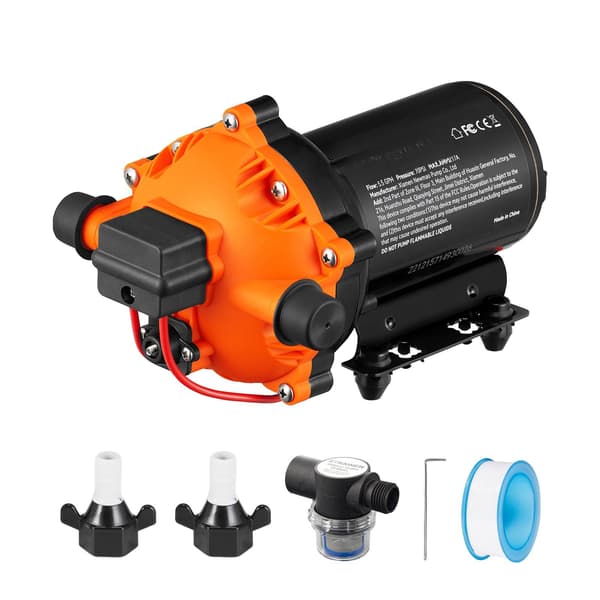 12V vattenmembranpump, 5,5 GPM, 70 PSI, 1/2 MNPT