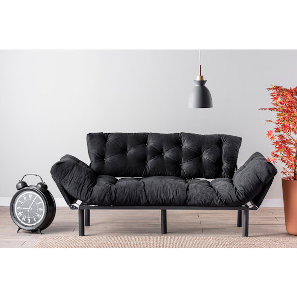 3-sæders sovesofa Nitta Triple - Sort