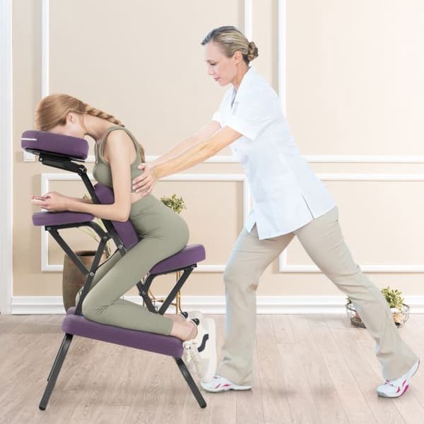 Bærbar, foldbar massagestol, højdejusterbar, taske