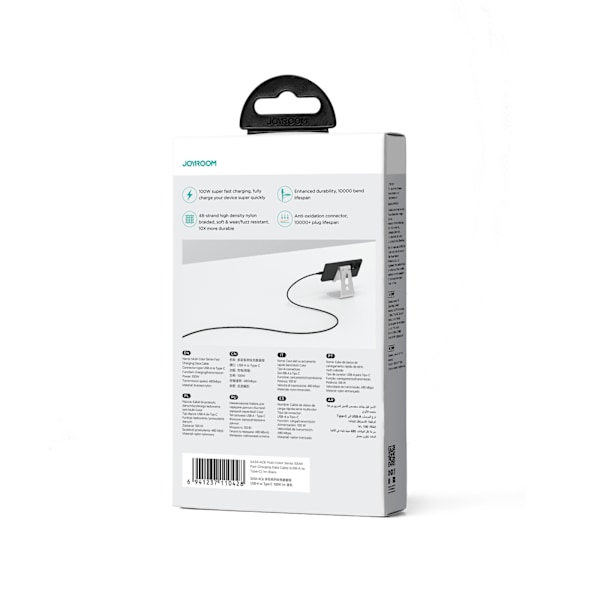 Multi-Color Series USB-A - USB-C kabel 100W snabb överföring 1m svart