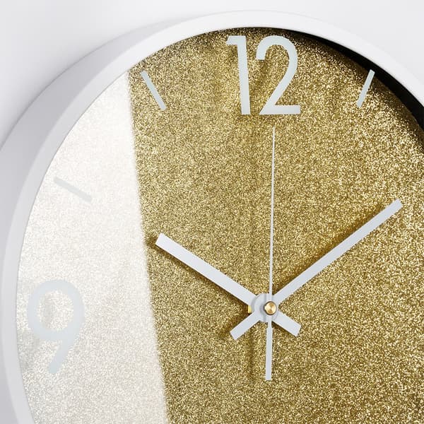Vægur guld hvid 29,5 cm