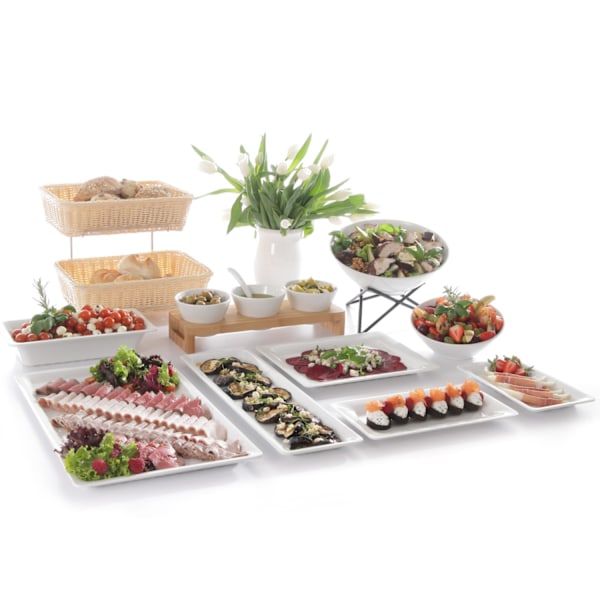 Buffet-tarjotin ruoalle melamiinista GN1/2, korkeus 20mm, valkoinen - Hendi 566015