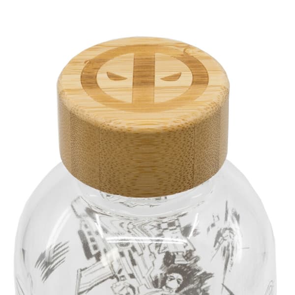 Deadpool glasflaske, 1030 ml kapacitet, holdbart design