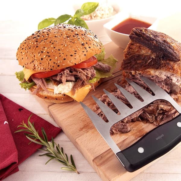To kødgafler i rustfrit stål til pulled pork med mere