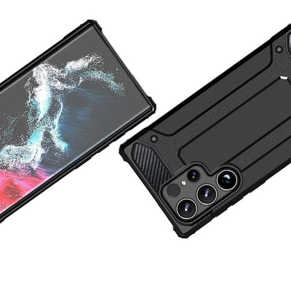 Förstärkt pansarfodral för Samsung Galaxy S24 Ultra Hybrid Armor, svart