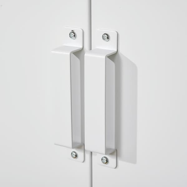 Metalskab med opbevaring, ventilerede døre, 75x33x110 cm, hvid