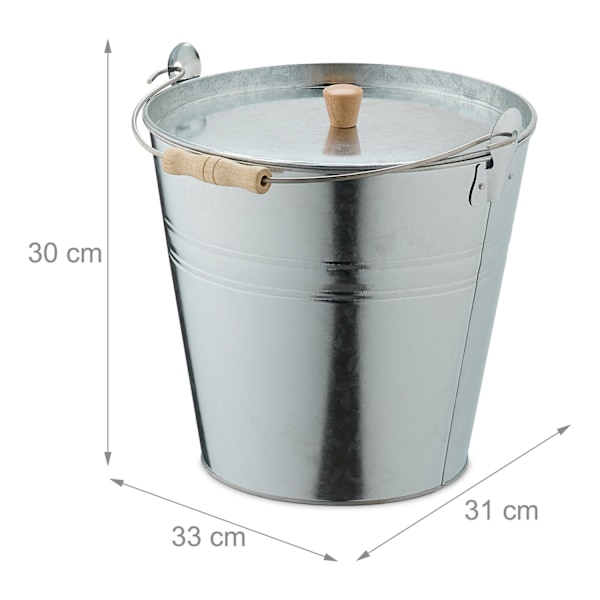 Askahink med lock 12,5 l