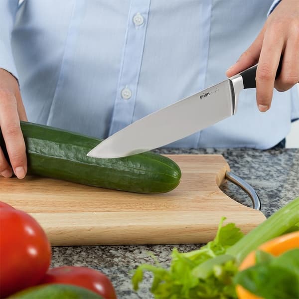 Kokkekniv: Rustfrit stål, robust ABS-håndtag, 3-punktsnitter