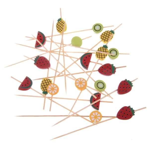 Bambucocktailpinnar, fruktdekor, 12 cm, 20-pack