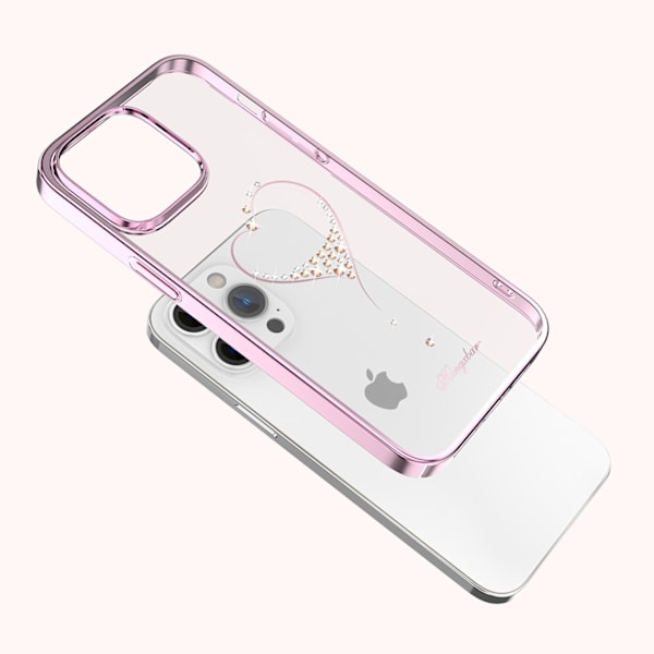 iPhone 14 Pro-fodral dekorerad med rosa kristaller från Wish Series