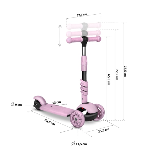 Tre-hjulig Sparkcykel Ricokids Cubi - Rosa