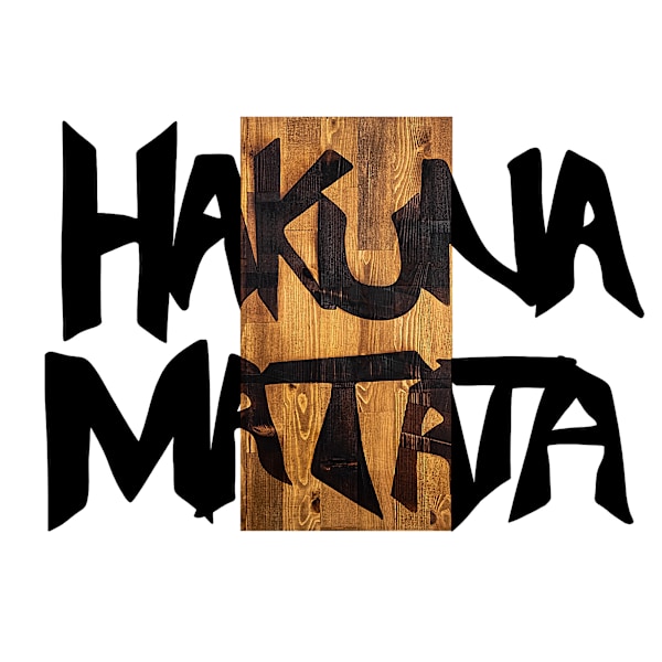 Dekorativt träväggstillbehör Hakuna Matata 5